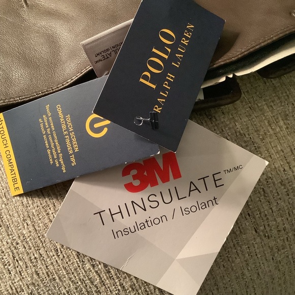 Polo by Ralph Lauren Brown Leather Gloves Size L - Picture 3 of 4